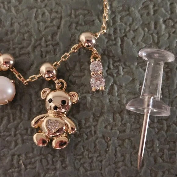 Neiman Marcus 14K Gold Plated Teddy Bear Charm Necklace - Picture 5 of 5